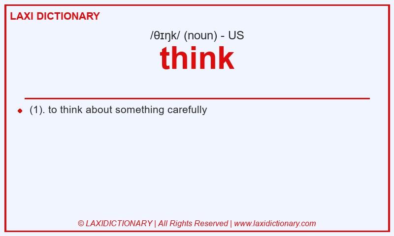 Definition think in American English