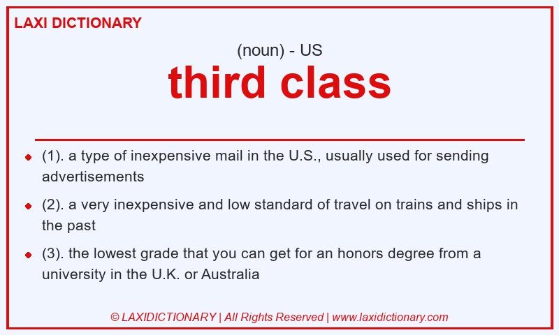 Definition third class in American English