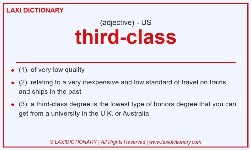 Definition third-class in American English