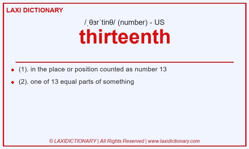 Definition thirteenth in American English