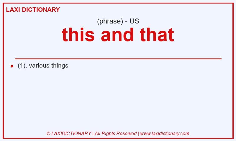 Definition this and that in American English