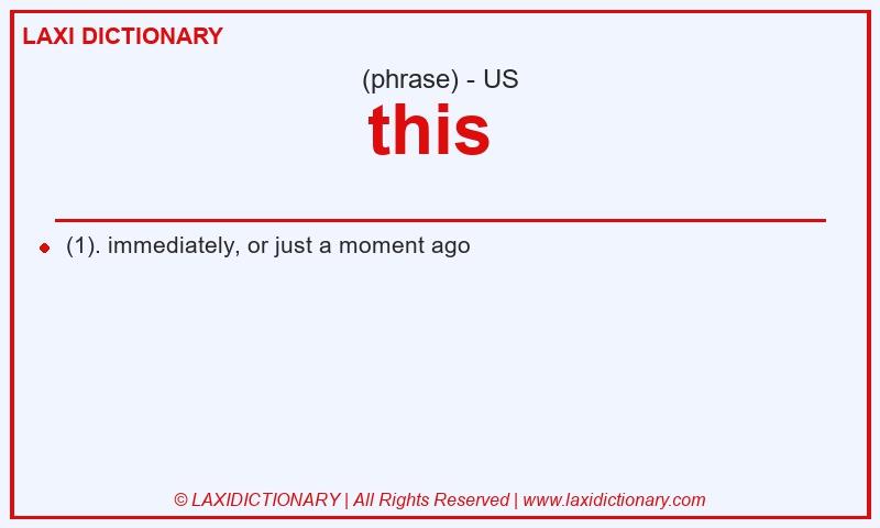 Definition this  in American English