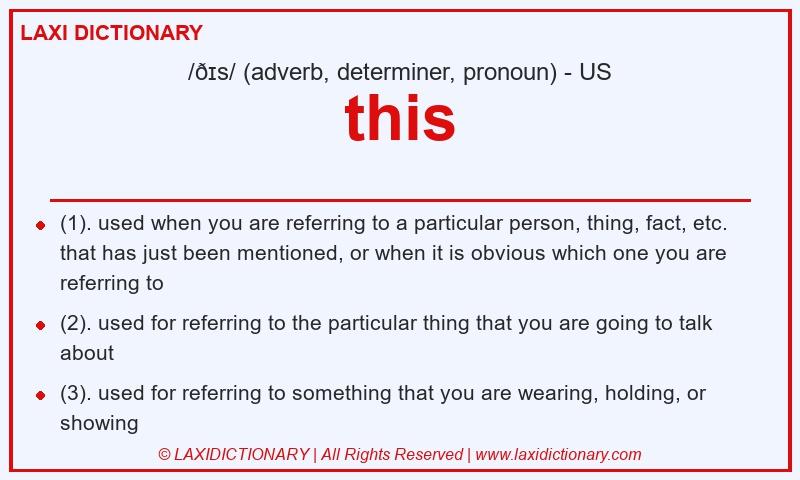 Definition this in American English