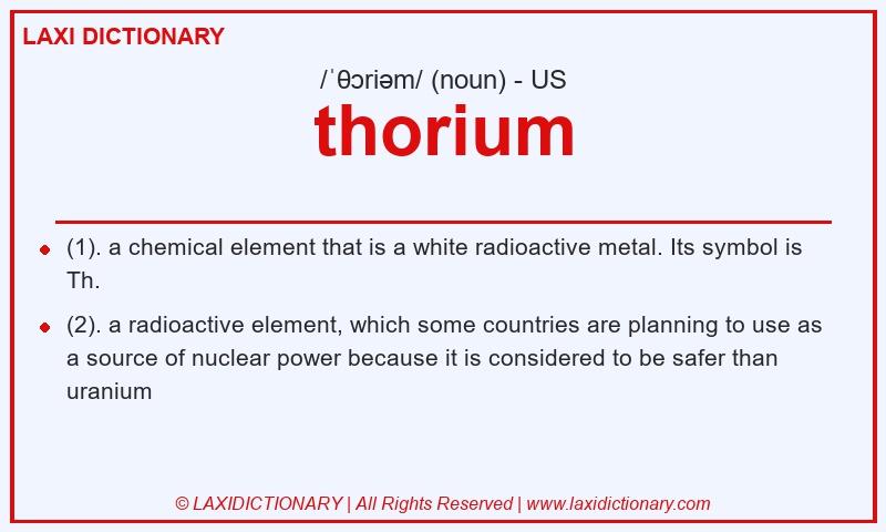 Definition thorium in American English