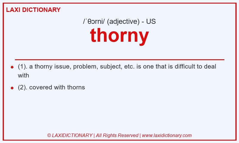 Definition thorny in American English