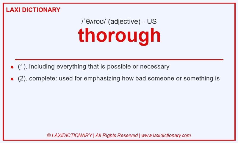 Definition thorough in American English