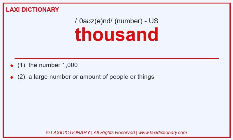 Definition thousand in American English