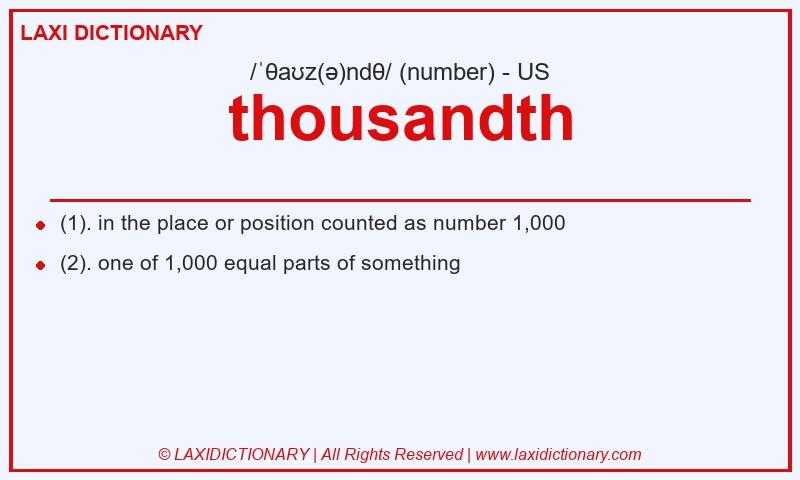 Definition thousandth in American English