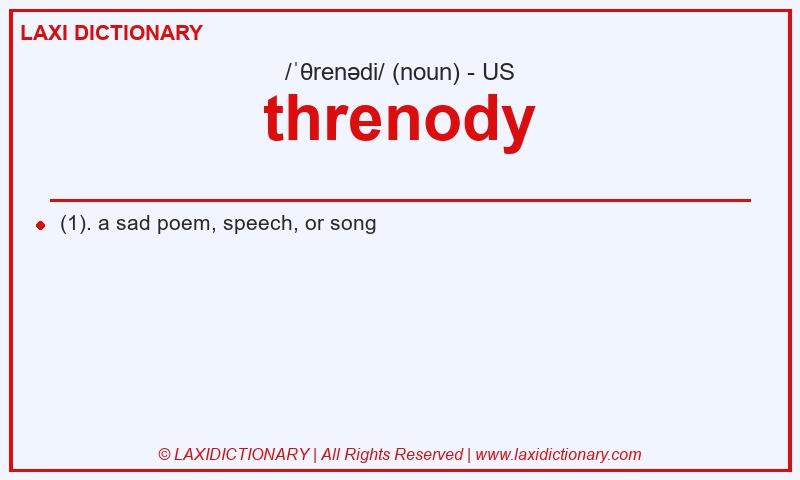 Definition threnody in American English