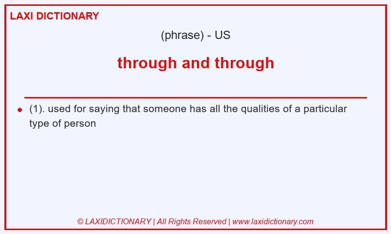Definition through and through in American English