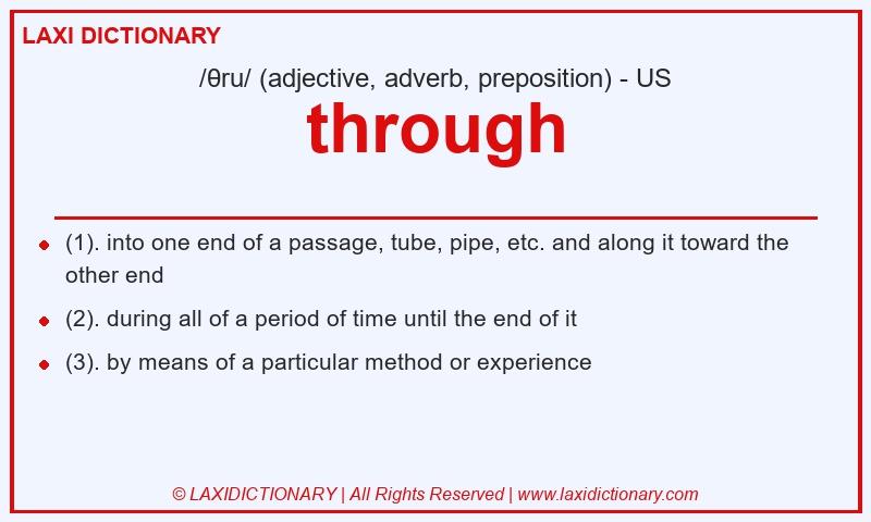 Definition through in American English