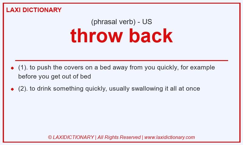 Definition throw back in American English