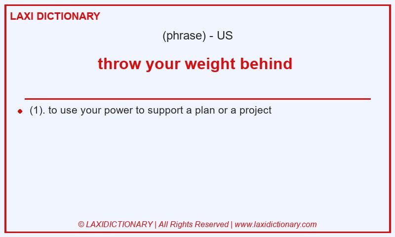 Definition throw your weight behind  in American English
