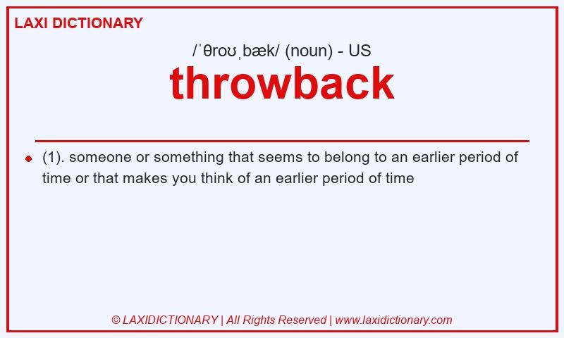 Definition throwback in American English