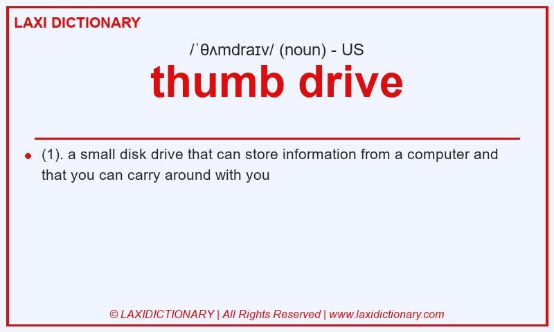 Definition thumb drive in American English