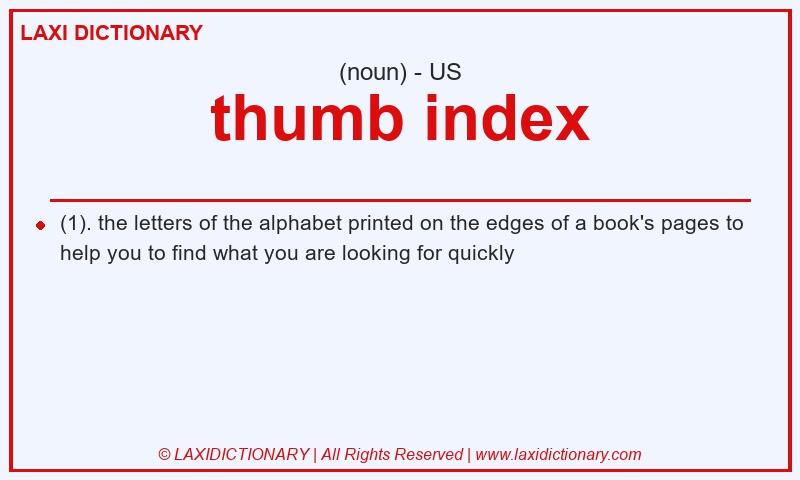 Definition thumb index in American English
