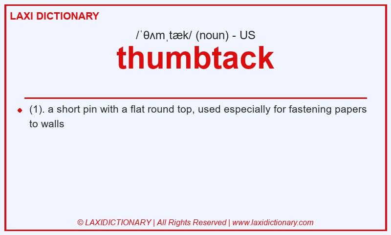Definition thumbtack in American English