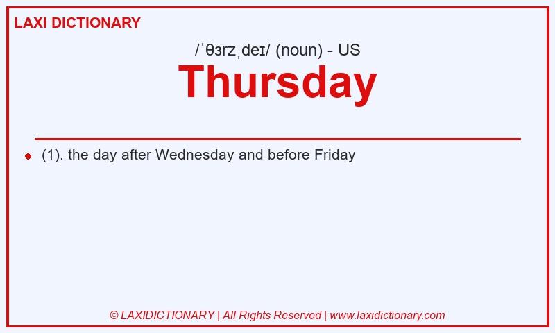Definition Thursday in American English