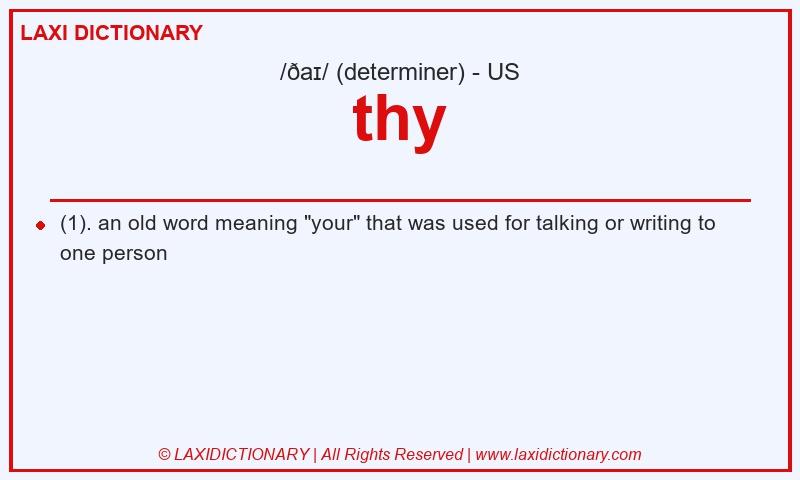 Definition thy in American English