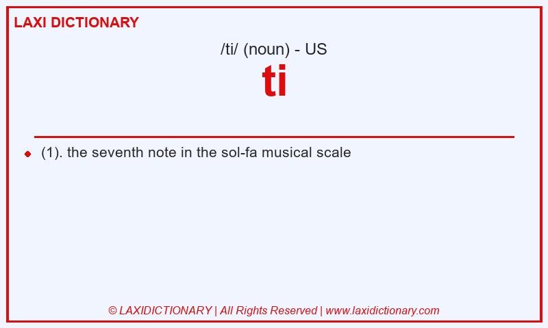 Definition ti in American English