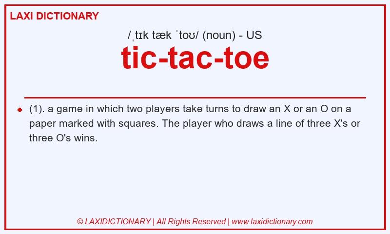 Definition tic-tac-toe in American English
