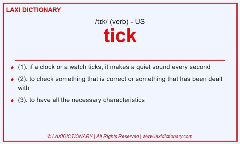 Definition tick in American English