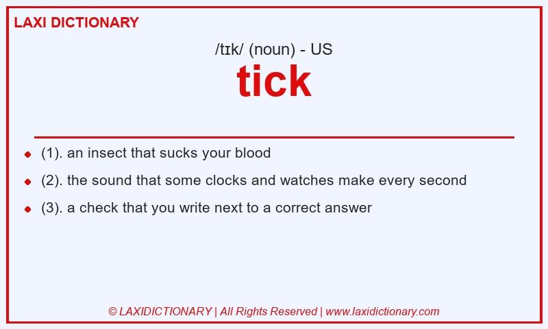Definition tick in American English