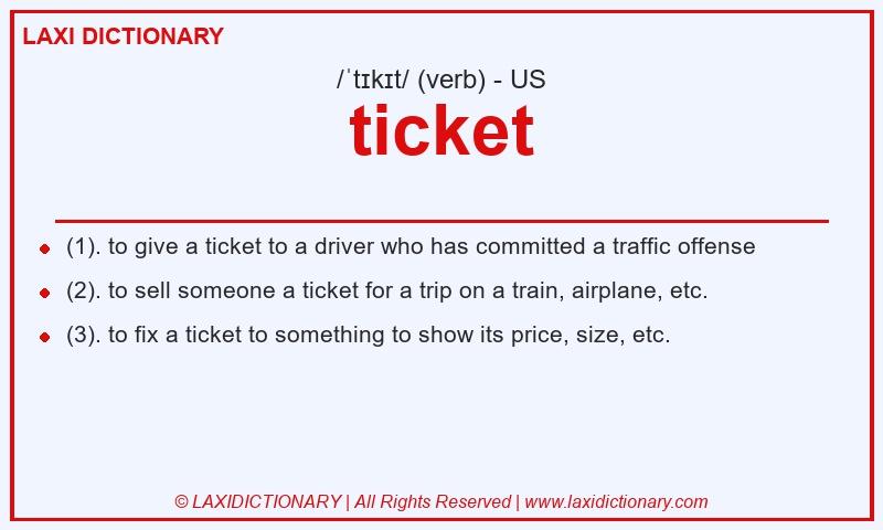 Definition ticket in American English
