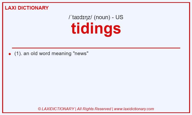 Definition tidings in American English