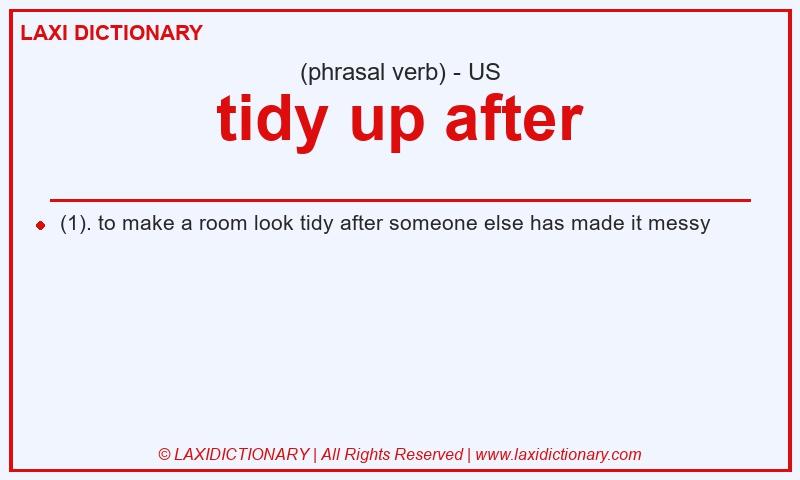 Definition tidy up after in American English