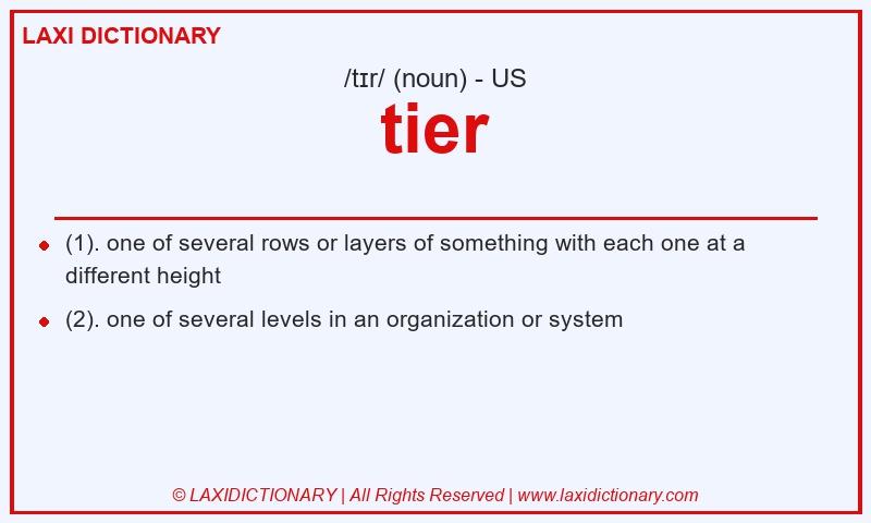 Definition tier in American English