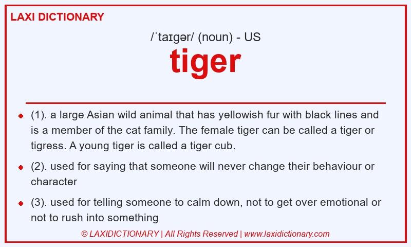 Definition tiger in American English