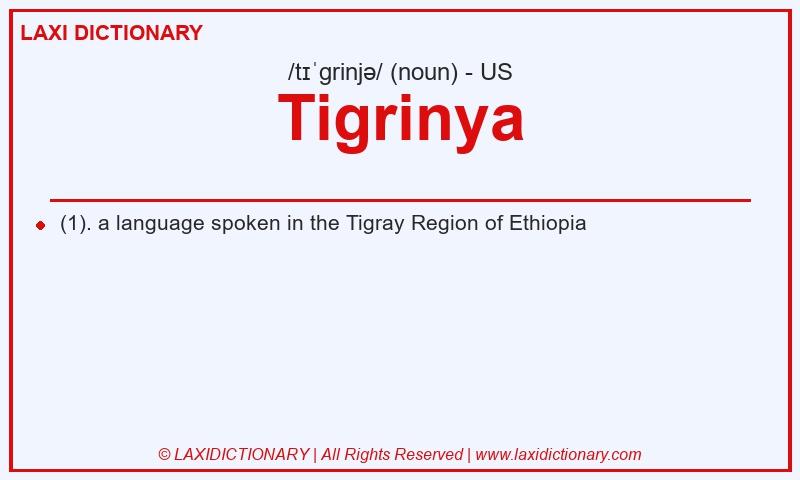 Definition Tigrinya in American English