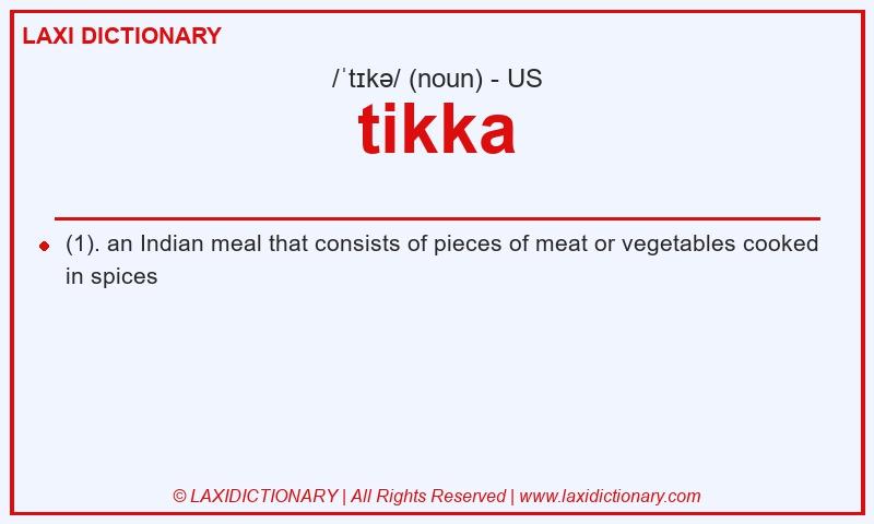 Definition tikka in American English