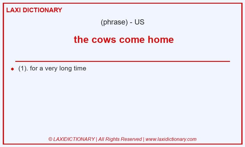 Definition  the cows come home in American English
