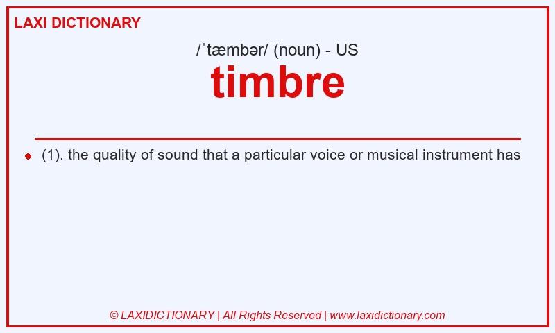 Definition timbre in American English