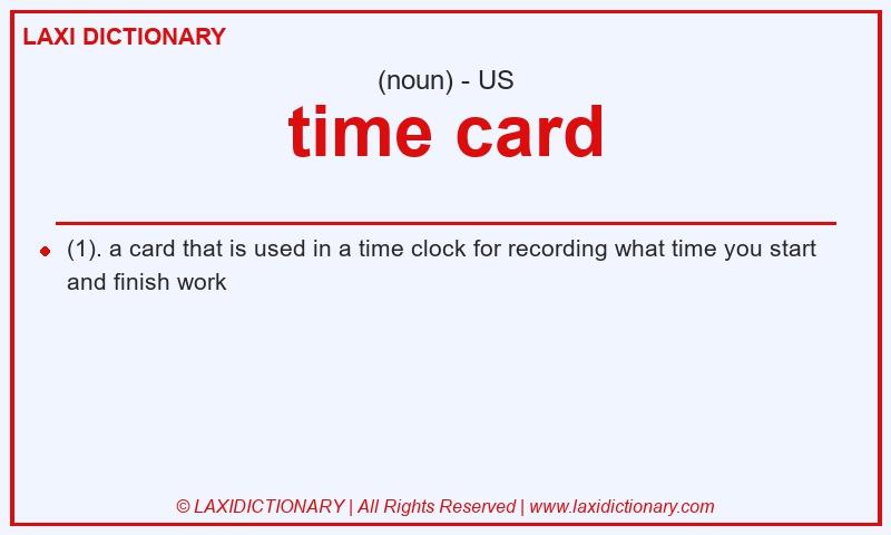 Definition time card in American English