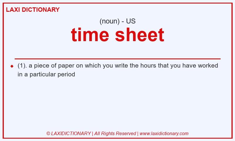 Definition time sheet in American English