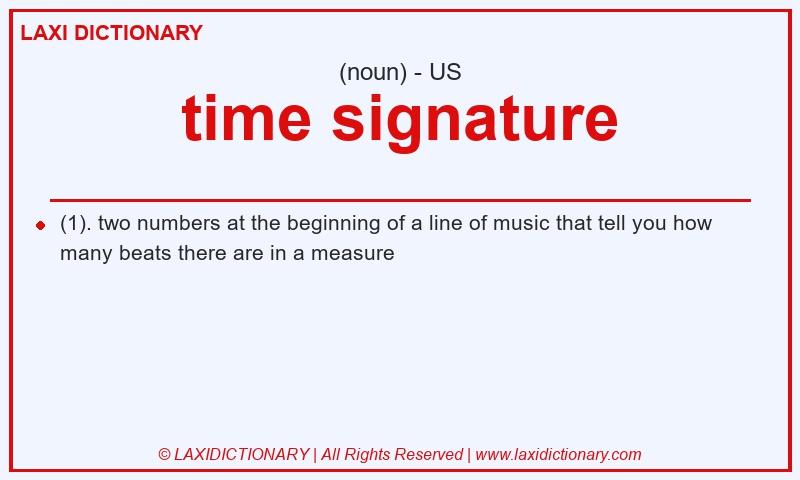 Definition time signature in American English
