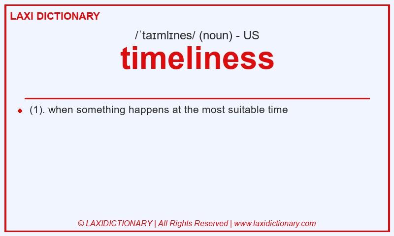 Definition timeliness in American English