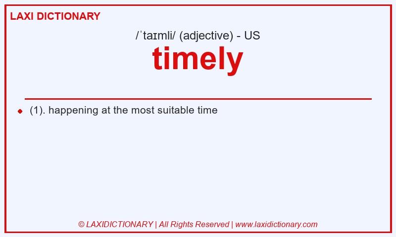Definition timely in American English