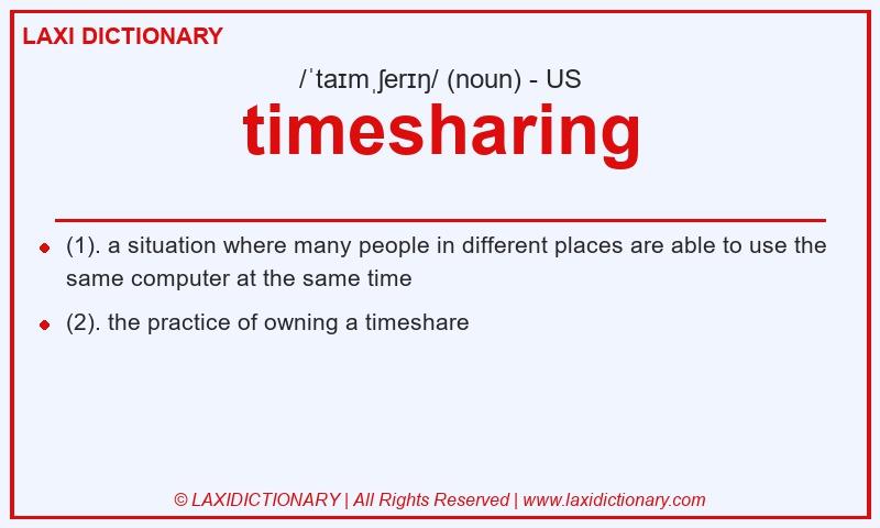 Definition timesharing in American English