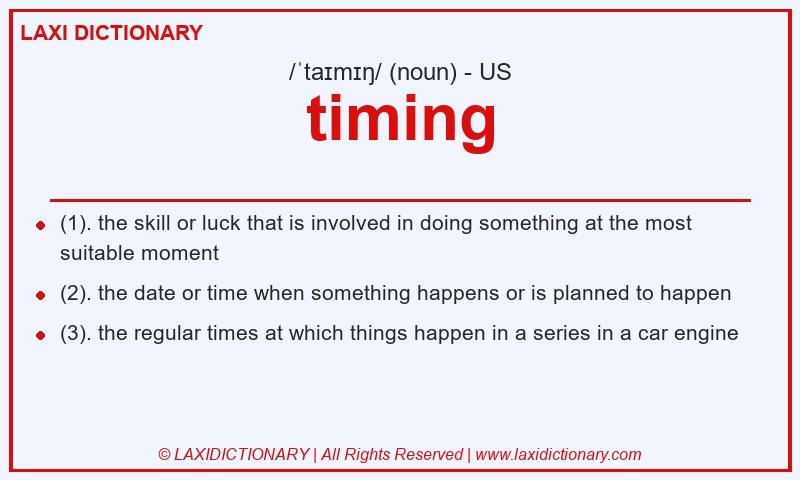 Definition timing in American English