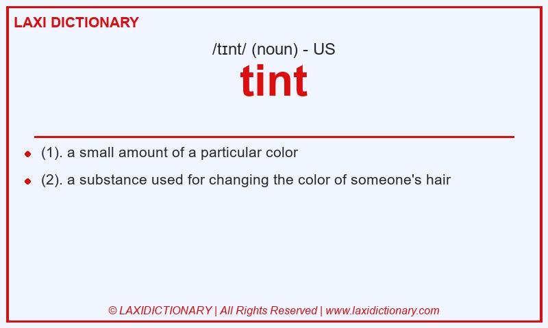 Definition tint in American English