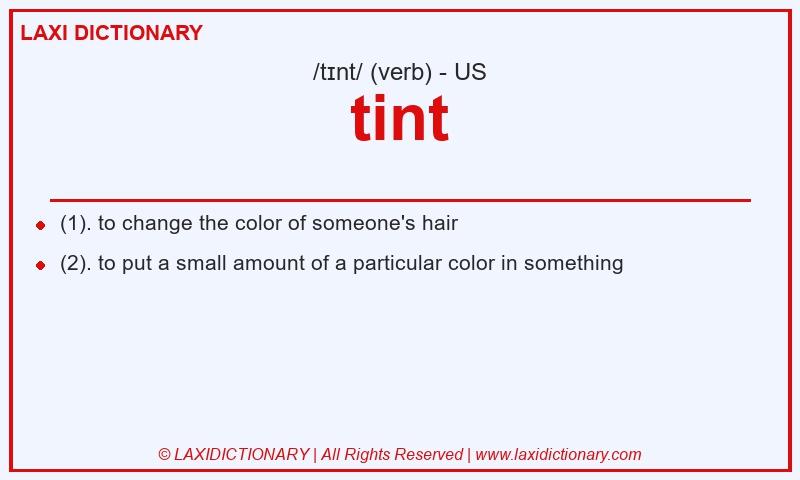 Definition tint in American English