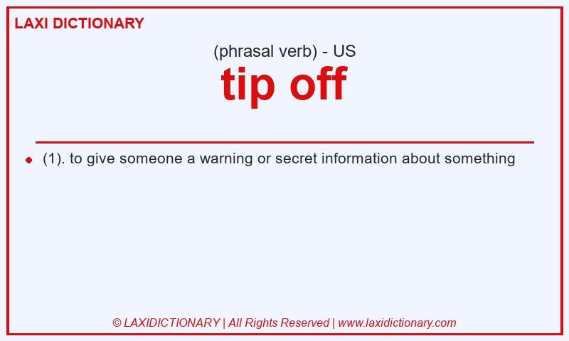 Definition tip off in American English