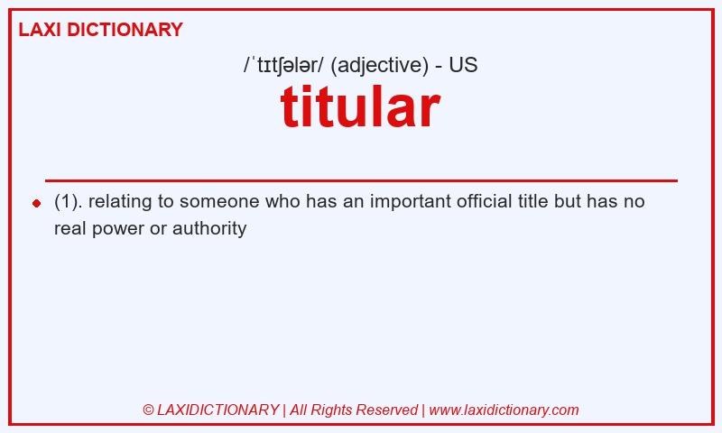 Definition titular in American English