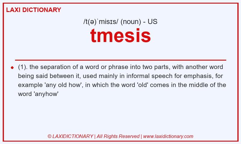 Definition tmesis in American English