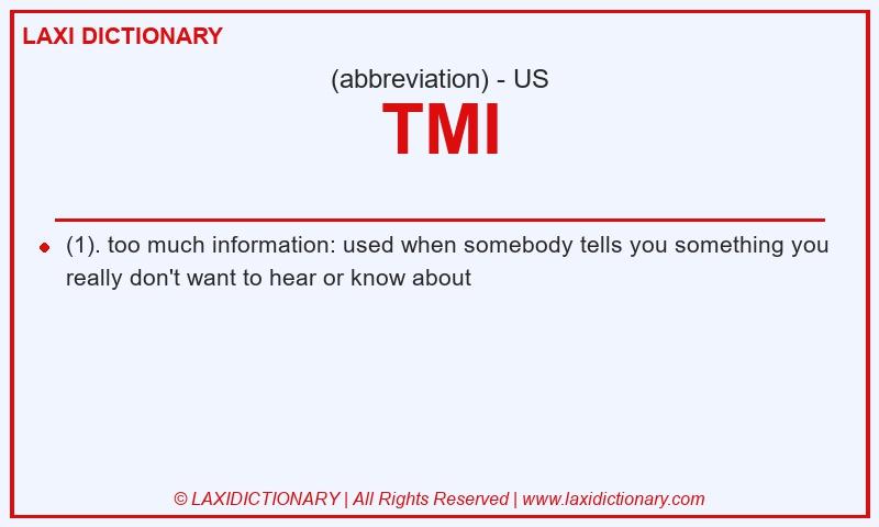 Definition TMI in American English
