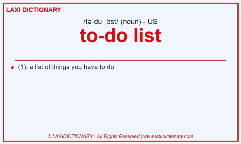 Definition to-do list in American English